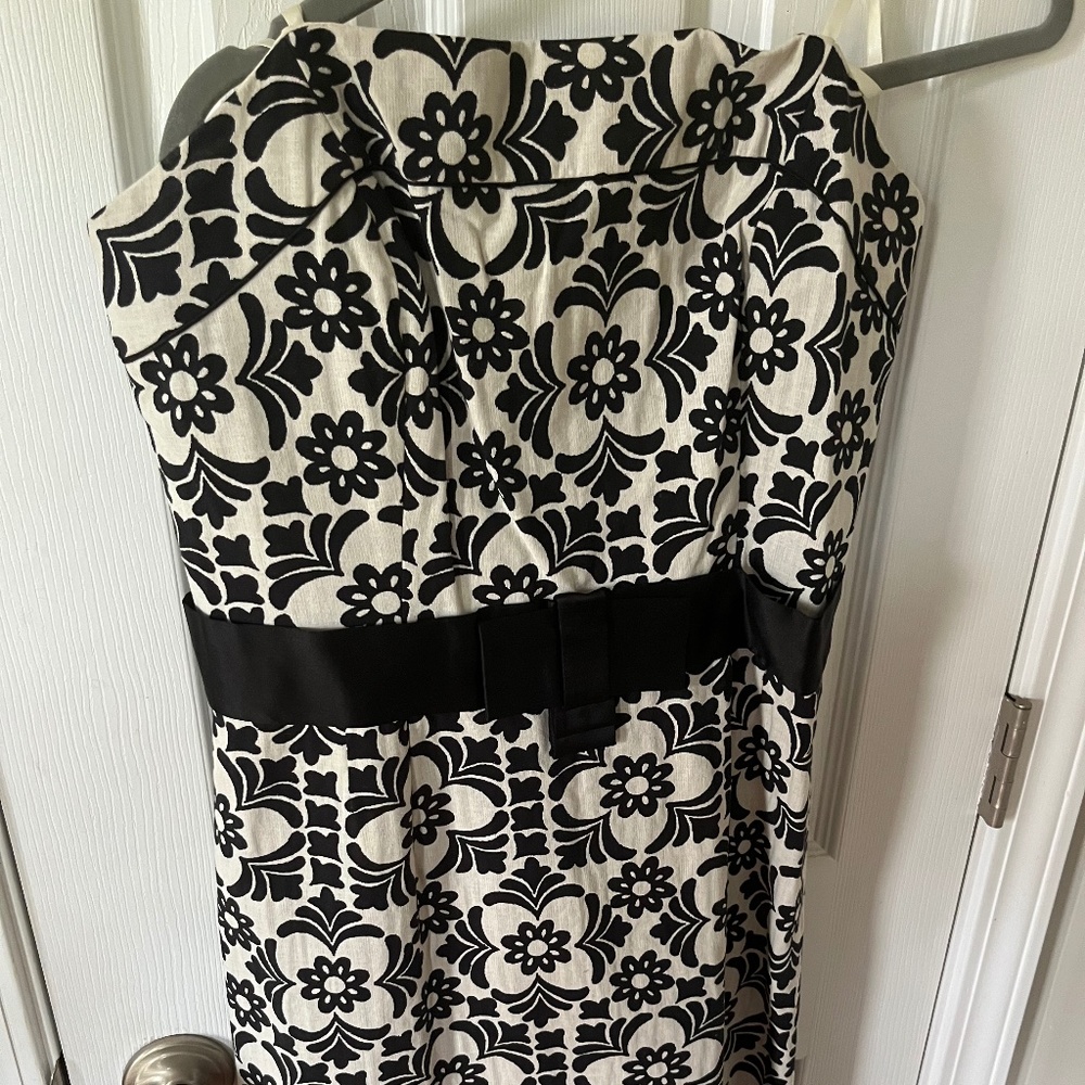 Lilly Pulitzer NWT Black White Jacquard Strapless Cotton